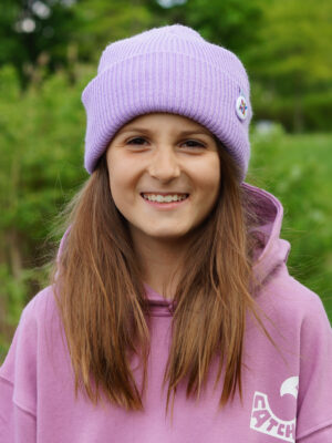 Czapka beanie dla dziecka logo kolorowe "Jasny fiolet"