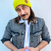 Męska czapka beanie logo ekoskórka "Limonka"