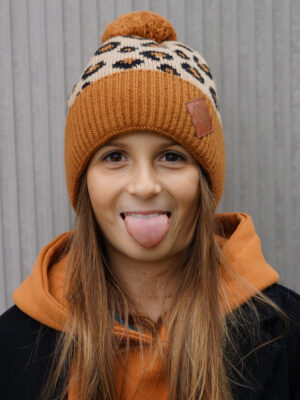 Czapka dla dziecka w panterkę "Naturalne kolory" Czapka dla dziecka w panterkę "Naturalne kolory"