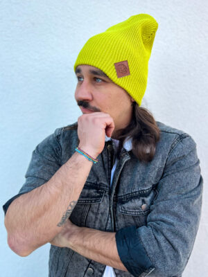 Męska czapka long logo ekoskórka "Limonka" Męska czapka long logo ekoskórka "Limonka"