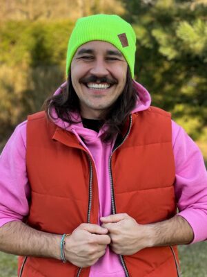 Męska czapka long logo ekoskórka "Neonowy żółty" Męska czapka long logo ekoskórka "Neonowy żółty"