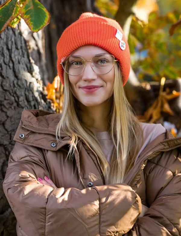 Czapka wywijana logo kolorowe "Neonowy pomarańczowy"