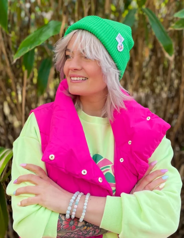 Czapka wywijana logo kolorowe "Neonowy zielony"