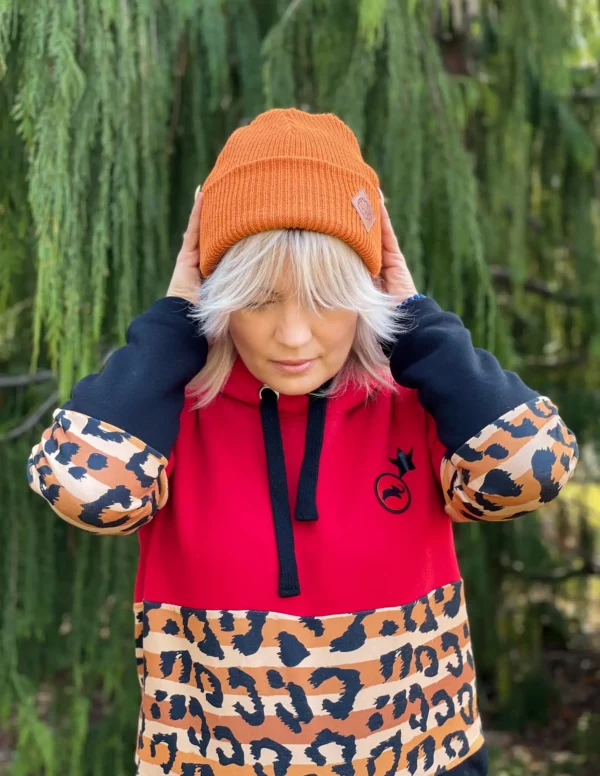 Czapka beanie logo ekoskórka "Miedziana"