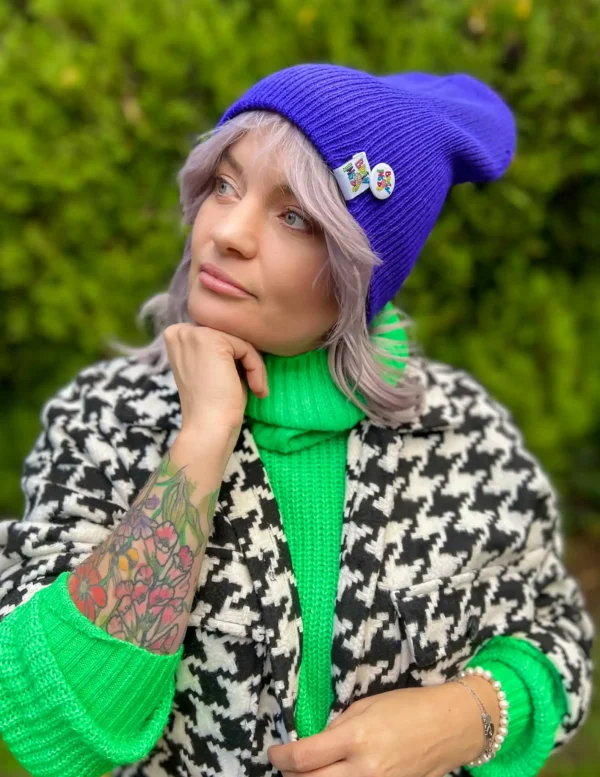 Czapka slouchy logo kolorowe "Neonowy fiolet"