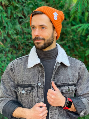 Czapka wywijana logo kolorowe "Miedziana"