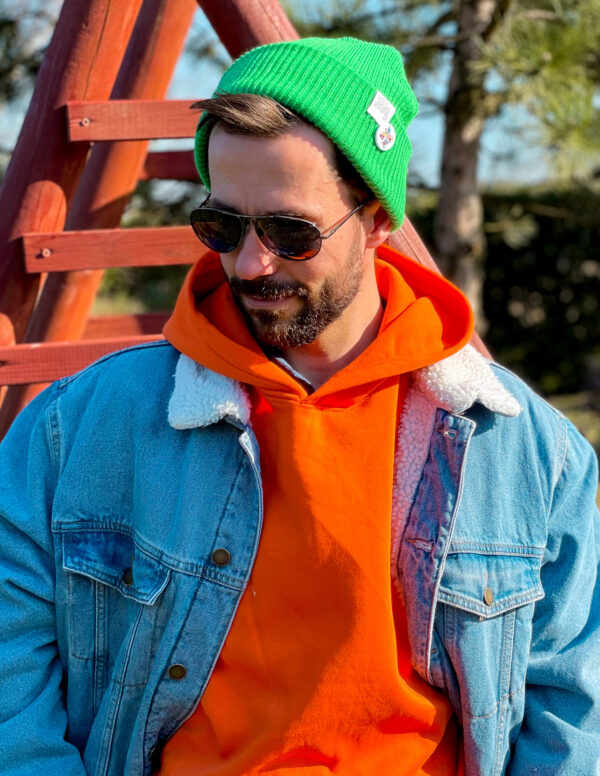 Czapka slouchy logo kolorowe "Neonowy zielony"