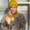 Czapka beanie logo ekoskórka "Miodowa musztarda"