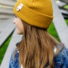 Czapka beanie dla dziecka logo kolorowe "Musztardowa"