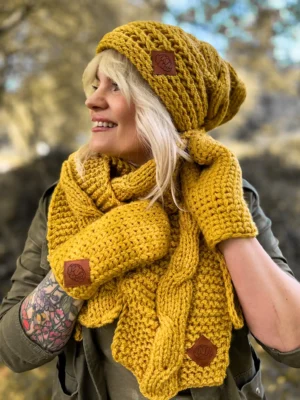 SZAL handmade "Miodowa musztarda szalik"