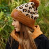 Czapka dla dziecka w panterkę "Naturalne kolory"