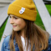 Czapka beanie dla dziecka logo kolorowe "Musztardowa"