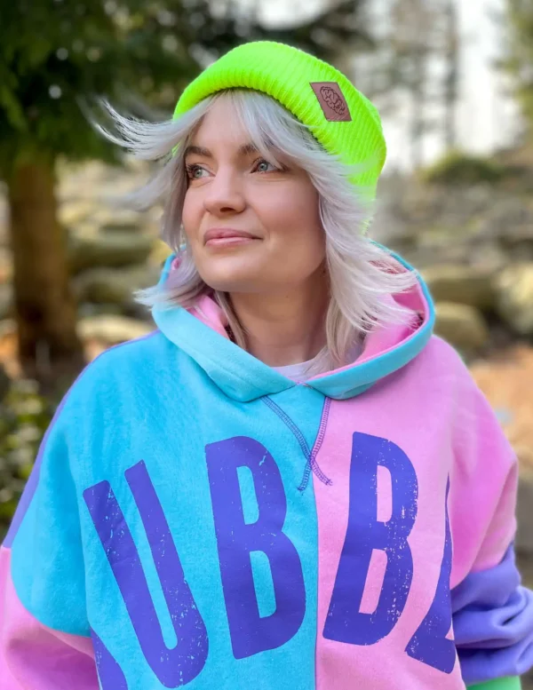 Czapka beanie logo ekoskórka "Neonowy żółty"