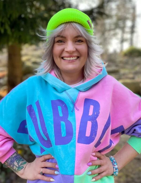 Czapka beanie logo ekoskórka "Neonowy żółty"