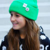 Czapka beanie dla dziecka logo kolorowe "Neonowy zielony"