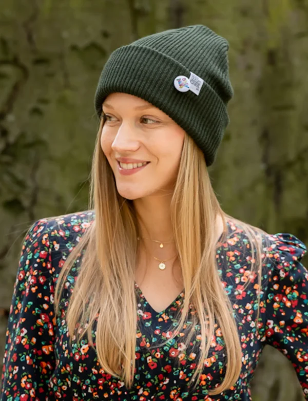 Czapka wywijana logo kolorowe "Khaki"