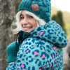 Modna czapka zimowa HAPPY ,,Leśny zielony"