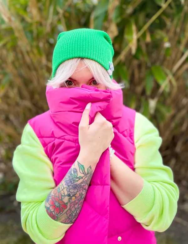 Czapka slouchy logo kolorowe "Neonowy zielony"