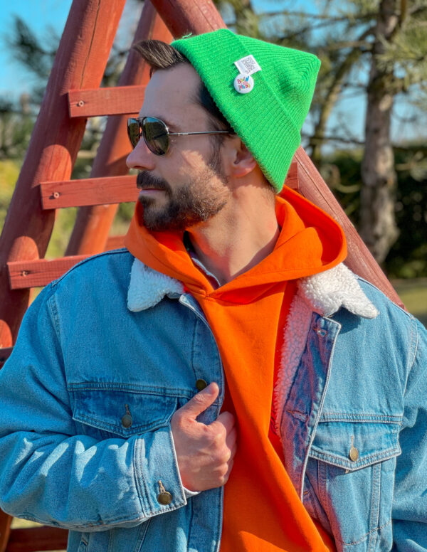 Czapka wywijana logo kolorowe "Neonowy zielony"