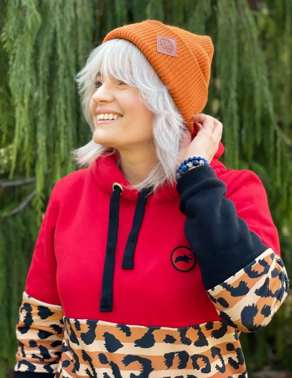 Czapka beanie logo ekoskórka "Miedziana"