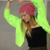 Luźna czapka z pomponem FOLLOW ME ,,Passion"