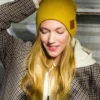 Czapka beanie logo ekoskórka "Miodowa musztarda"