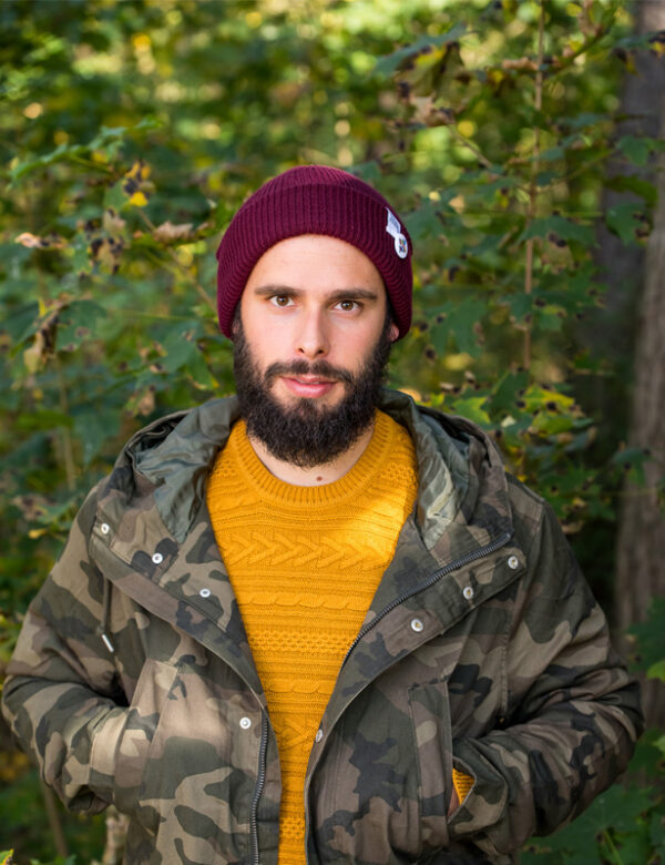 Męska czapka slouchy logo kolorowe "Bordo"