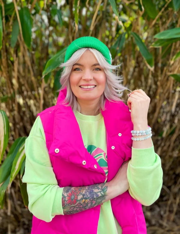 Czapka wywijana logo kolorowe "Neonowy zielony"