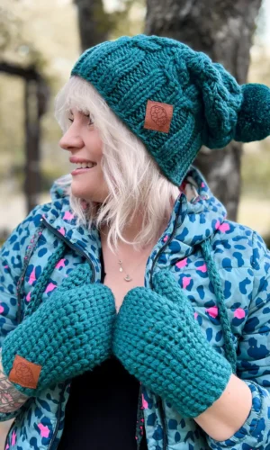 zielona czapka merino