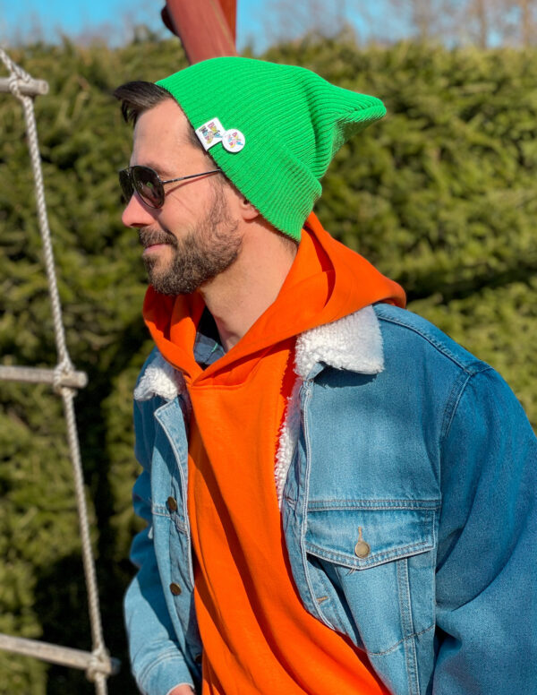 Czapka slouchy logo kolorowe "Neonowy zielony"