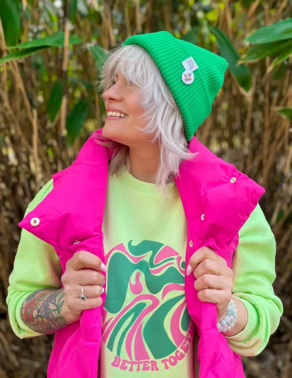 Czapka wywijana logo kolorowe "Neonowy zielony"