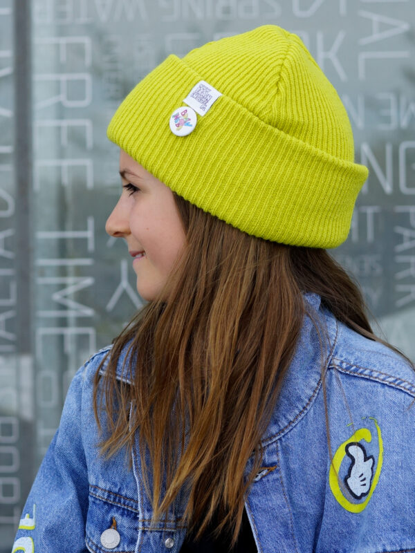 Czapka beanie dla dziecka logo kolorowe "Limonka"