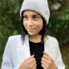Czapka beanie z bawełny logo kolorowe "Jasny szary"