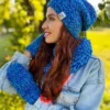 Czapka ręcznie robiona EXPLORER "Niebieskości"