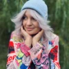 Czapka beanie z bawełny logo kolorowe "Jasny niebieski"
