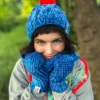 Rękawiczki handmade ze sznureczkiem ,,Niebieskości"