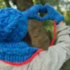 Rękawiczki handmade ze sznureczkiem ,,Niebieskości"