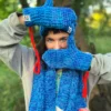 Rękawiczki handmade ze sznureczkiem ,,Niebieskości"