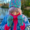 Rękawiczki handmade ze sznureczkiem ,,Paradise"