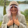 Czapka beanie z bawełny logo kolorowe "Beżowa"