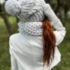 Mały komin na szyję "Wybielony szary"