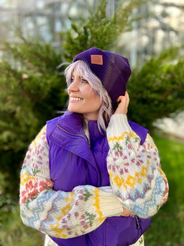 czapka beanie fiolet