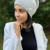 Czapka beanie z bawełny logo kolorowe "Jasny szary"