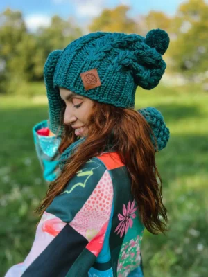 Czapka z włóczki SMILE ,,Leśny zielony" Czapka z włóczki SMILE ,,Leśny zielony"