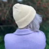 Czapka beanie z bawełny logo kolorowe "Ecru"