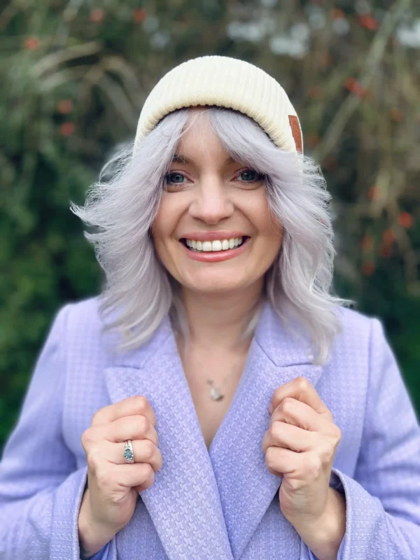 Bawełniana czapka beanie logo ekoskórka "Ecru"