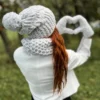 Czapka smerfetka FOLLOW ME ,,Wybielony szary"