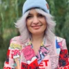 Bawełniana czapka beanie logo ekoskórka "Jasny niebieski"