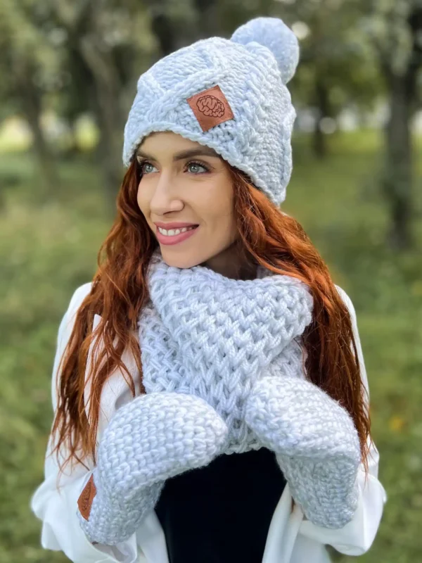 Mały komin na szyję "Wybielony szary"