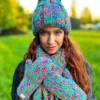 Rękawiczki handmade ze sznureczkiem ,,Paradise"